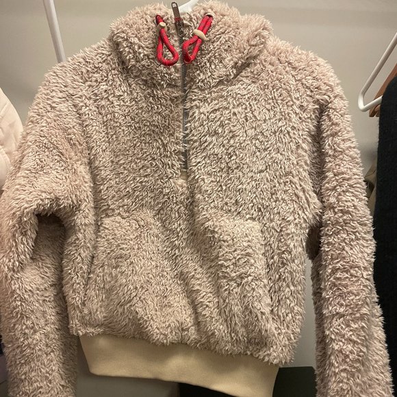 Lululemon Oh So Sherpa Half Zip Size 0 Trench Fleece Hoodie Pullover Coat - Picture 5 of 8